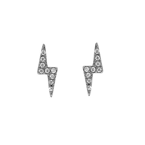 Sterling Silver Lightning Bolt Mini Stud Earrings 925 Purity Cute And