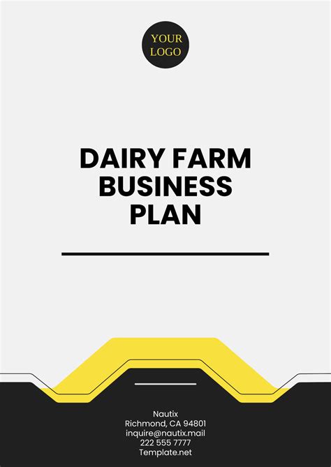 dairy farm business plan template  edit