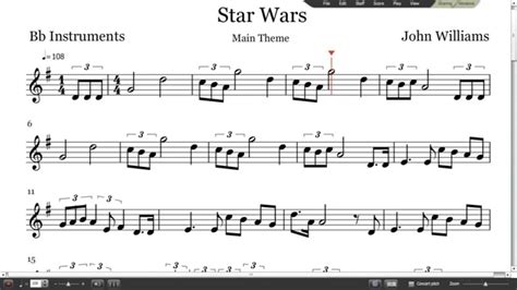 Star Wars Sheet Music Trumpet Clarinet Tenor Sax Youtube