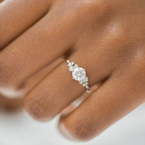 Snowdrift Ring Round Cut Diamond Handcrafted Engagement Ring