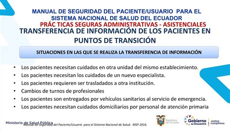 Manual De Seguridad Paciente Msp Ecuadorptx Ppt