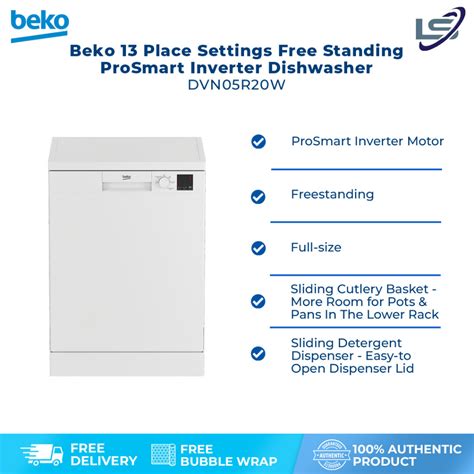 Beko Place Settings Free Standing Prosmart Inverter Dishwasher