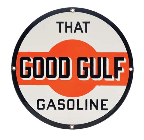 Lot Detail That Good Gulf Gasoline Porcelain Pump Plate Sign