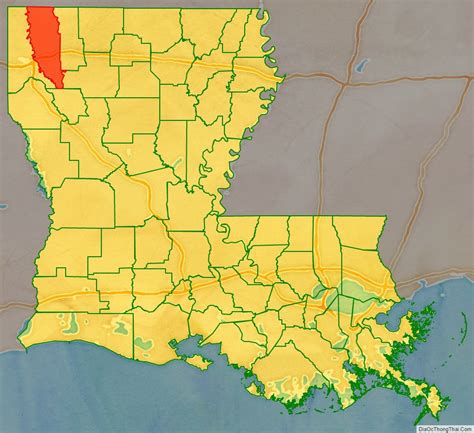 Map of Bossier Parish, Louisiana - Thong Thai Real