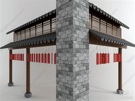 中式建筑瓦片3d模型下载【id795230558】知末3d模型网