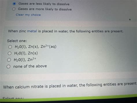 Answered When Zinc Metal Is Placed In Water The Bartleby