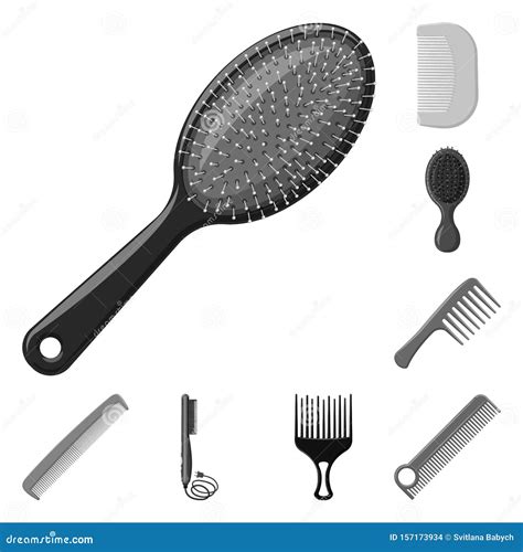 Vector Design Of Brush And Hair Icon Set Of Brush And Hairbrush Vector