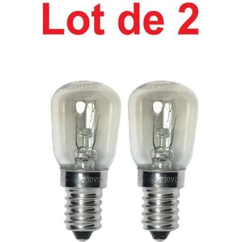 Lot De 2 Ampoules Incandescentes FRIGO 15W E14 Cdiscount Maison