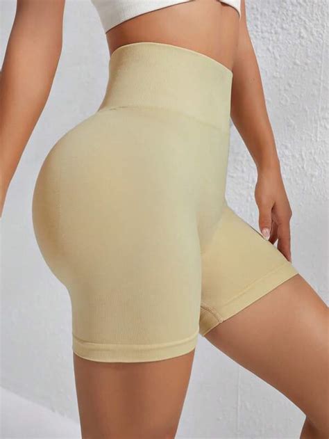 Shein Yoga Basic Seamless Wideband Waist Scrunch Butt Sports Shorts