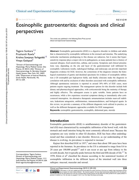 (PDF) Eosinophilic gastroenteritis: Diagnosis and clinical perspectives