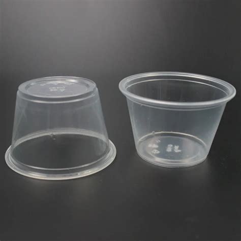 Disposable Plastic Food Container PP Plastic Clear Sauce Cup 75mm