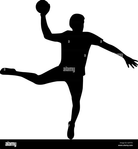 Handball Player Silhouette Stock Photo Alamy