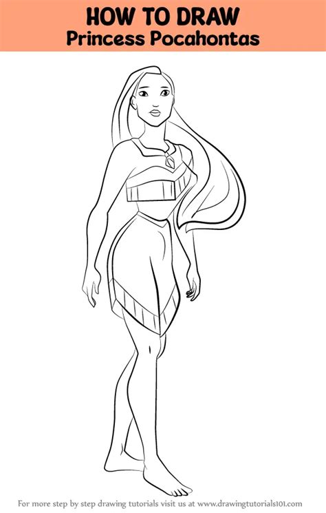 How To Draw Pocahontas Step By Step Disney Princesses Cartoons Draw