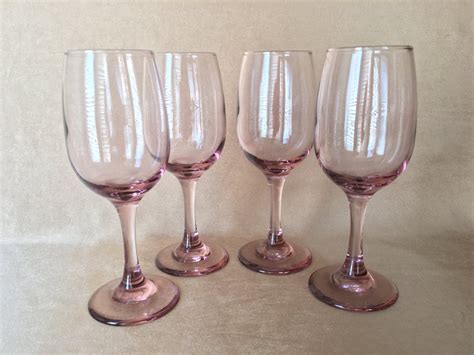 Pink Wine Glass Vintage Pink Wine Libbey Plum Pink Shabby