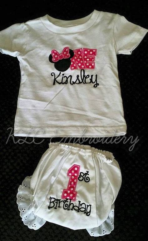 Minnie Mouse First Birthday Set By Klcembroiderytn On Etsy Minnie Mouse