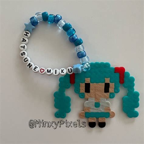 Hatsune Miku Kandi Perler Bracelet Singles Kawaii Vocaloid Etsy