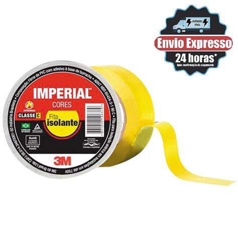 Fita Isolante Colorida Imperial Antichama 3M 18mm X 10m AMARELA