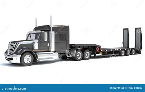 Truck & Lowboy Trailer Stock Illustration | CartoonDealer.com #29206192