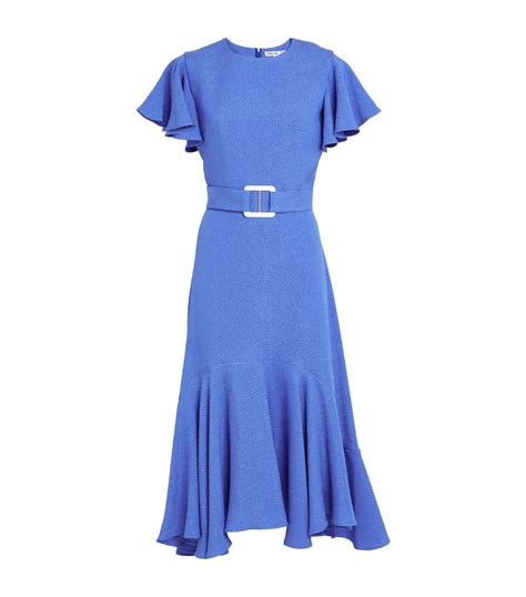 Womens Edeline Lee Blue Belted Dada Midi Dress Harrods Uk