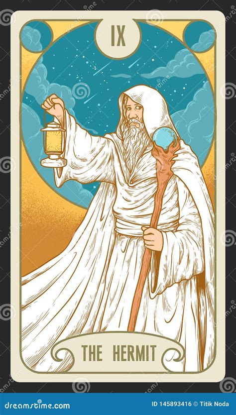 The Hermit Tarot Card Major Arcana Rider Waite Smith Stock Photography