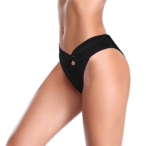 Snapklik SHEKINI Womens Bikini Bottom Low Waisted Swimsuit Twist