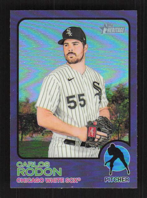 Carlos Rodon Topps Heritage Chrome Purple Refractor Ebay