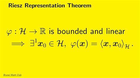 Riesz Representation Theorem Youtube