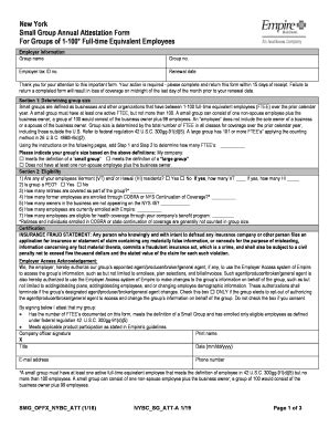 Fillable Online Small Group Annual Attestation Form Fax Email Print