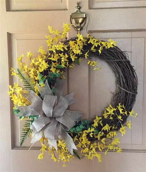 Yellow Forsythia Wreath Summer Wreath Front Door Wreath Spring