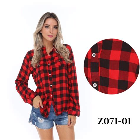 Blusa Camisa Feminina Manga Longa Xadrez Fashion Tendencia R 3949