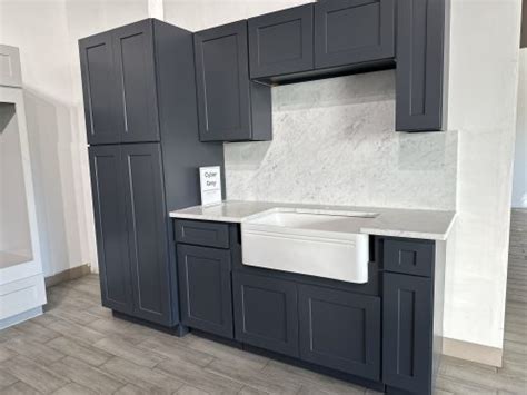 Cyber Grey Shaker Diamond Kitchen Cabinets Javiham Kitchens