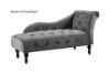 Zoe Velvet Flared Arm Chaise Lounge Grey