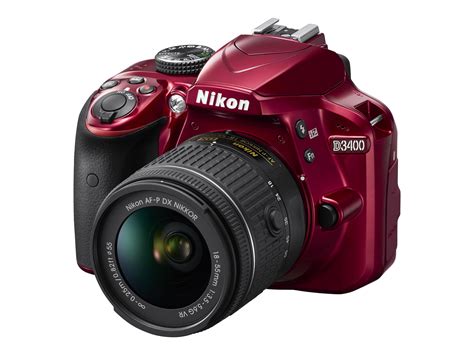 Nikon D3400 24.2 Megapixel Digital SLR Camera with Lens 18 mm 55 mm Red ...