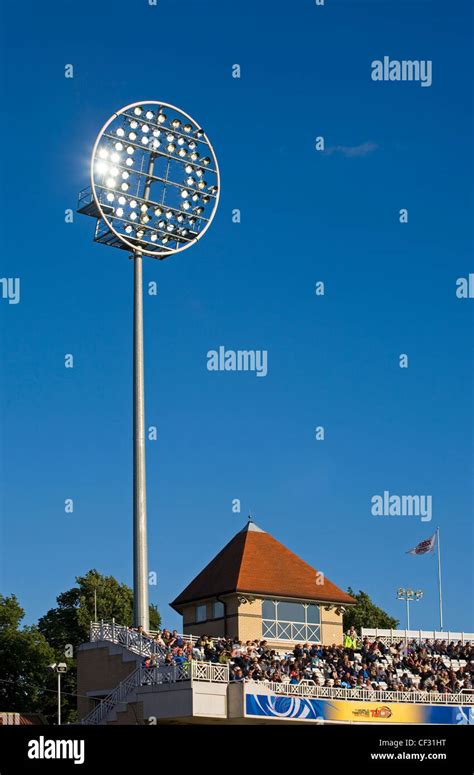 New floodlights at Trent Bridge, home of Nottinghamshire County Cricket ...