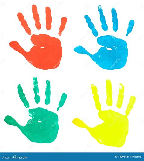 Colorful Hand Prints And Heart Shape Vector CartoonDealer 83027972