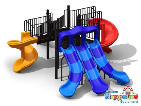 Two Spirals And A Set Of Triple Playground Slides