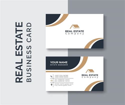 real estate agent business card design template. Modern abstract ...