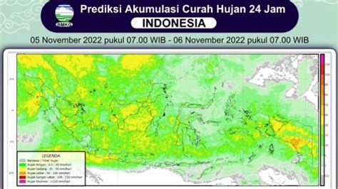 Prakiraan Hujan Di Indonesia 5 November 2022 BMKG Banten Jabar Dan