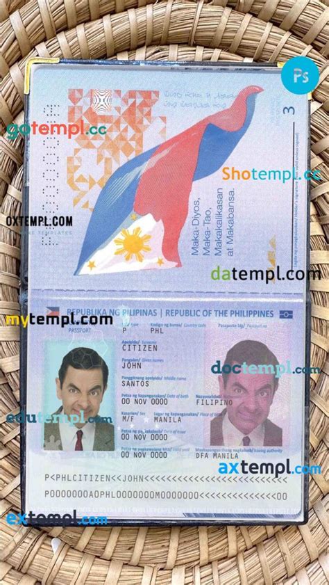 Philippines Passport Editable Psds Scan And Photo Realistic Snapshot