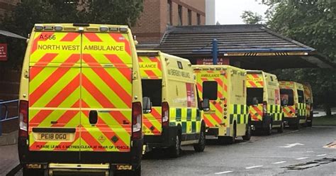 Ambulances Queue Outside North Manchester General Hospital As Long