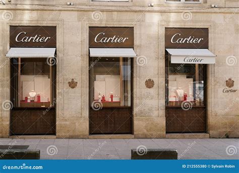 Cartier Logo Sign And Brand Text Front Of Facade Boutique Fine Jewelry