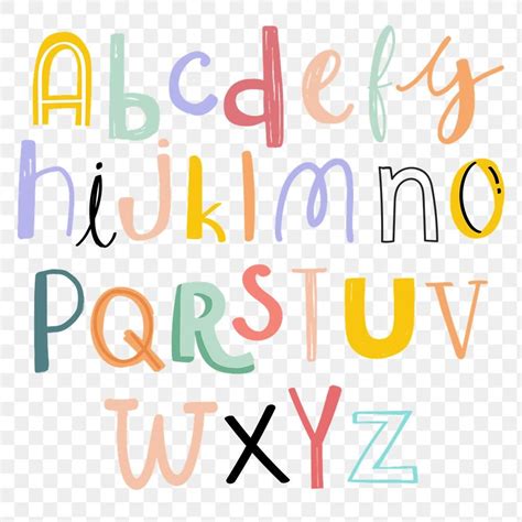 Alphabet Png Doodle Typography Font Set Free Image By