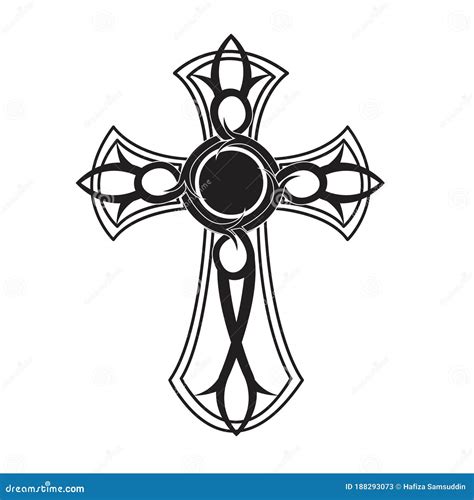 Tribal Cross Tattoo Vector Illustration Decorative Design Stock Vector