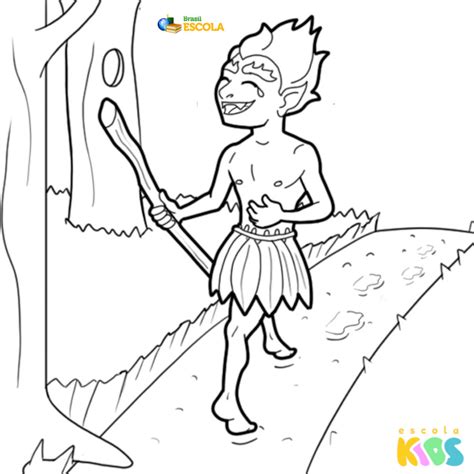 Curupira Folclore Para Colorir - 8