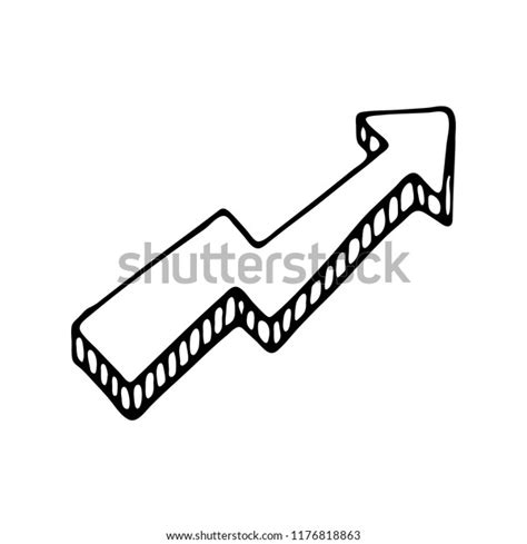 Hand Drawn 3d Arrow Doodle Icon Stock Vector Royalty Free 1176818863