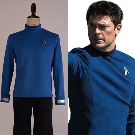 Star Trek Beyond Bones Cosplay Costume Science Officer Uniform Blue Shirt Outfit For Adult Men