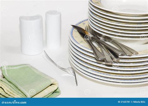 Cutlery And Plates Stock Image Image Of Everyday Salt 2165781