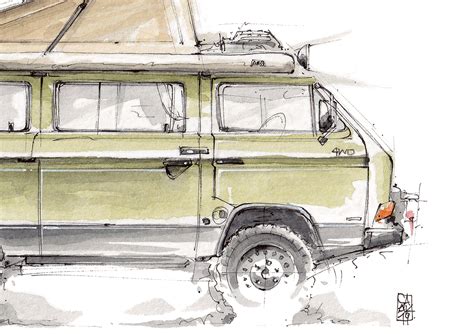 Vw T3 Syncro Westfalia Watercolor Art Print Etsy Australia