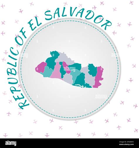 Diseño De Mapas De La República De El Salvador Mapa Del País Con