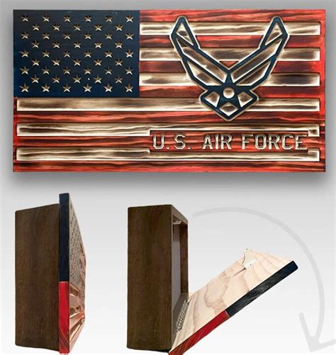 Us Air Force Wood Flag Or Concealment Box Etsy